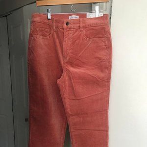 NWT- LOFT CORAL RED CORDUROY PANTS-SIZE 10